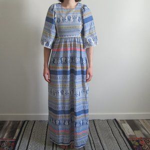 Vintage early 1970s maxi dutch folk dress